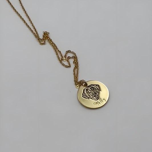 Pet Portrait Name Necklace -925 Sterling Silver - personalized pet gift detail image 2