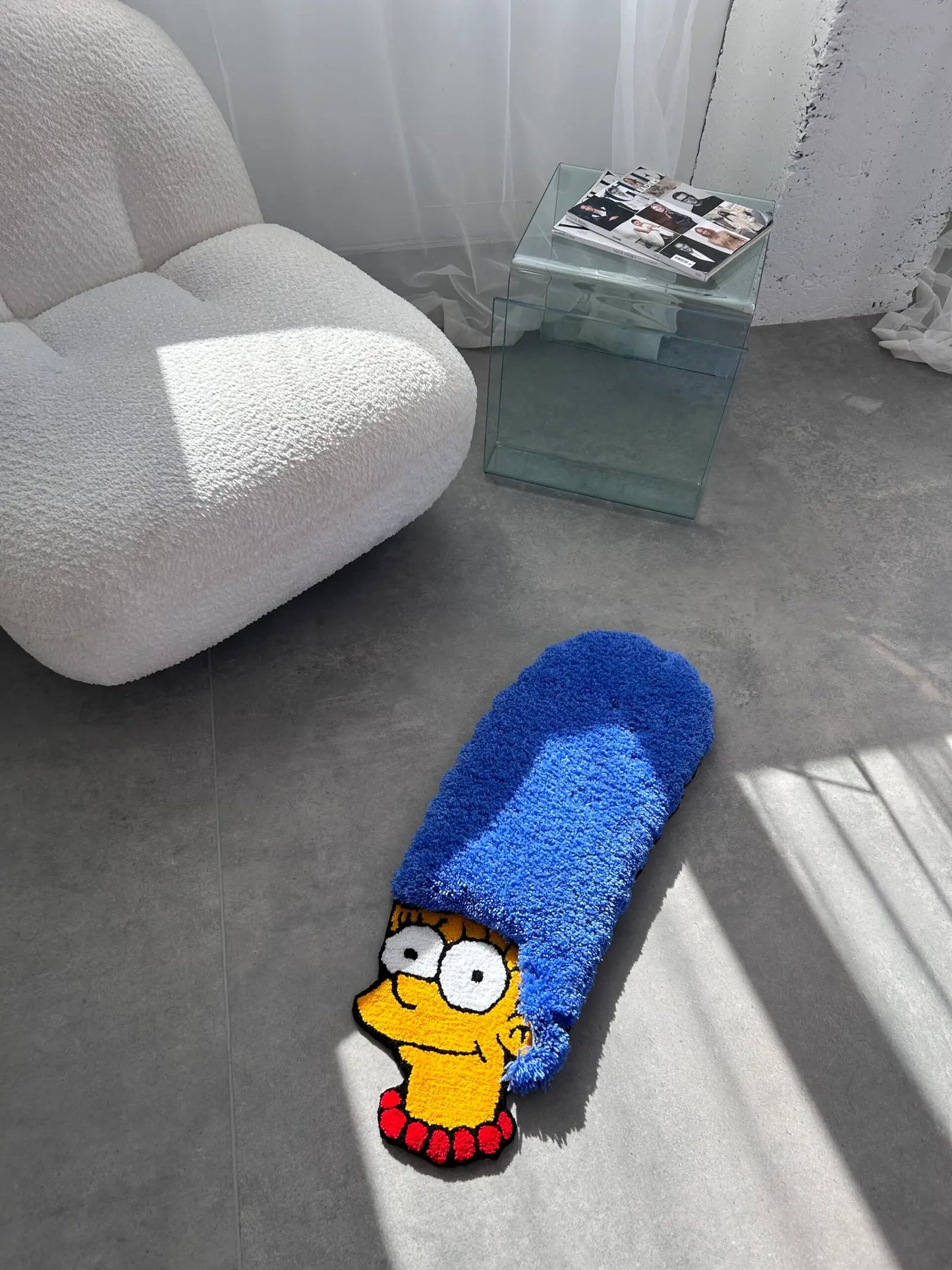 Blue-Haired Character Tufted Rug - Pop Art Room Decor - BOYOGO example 5