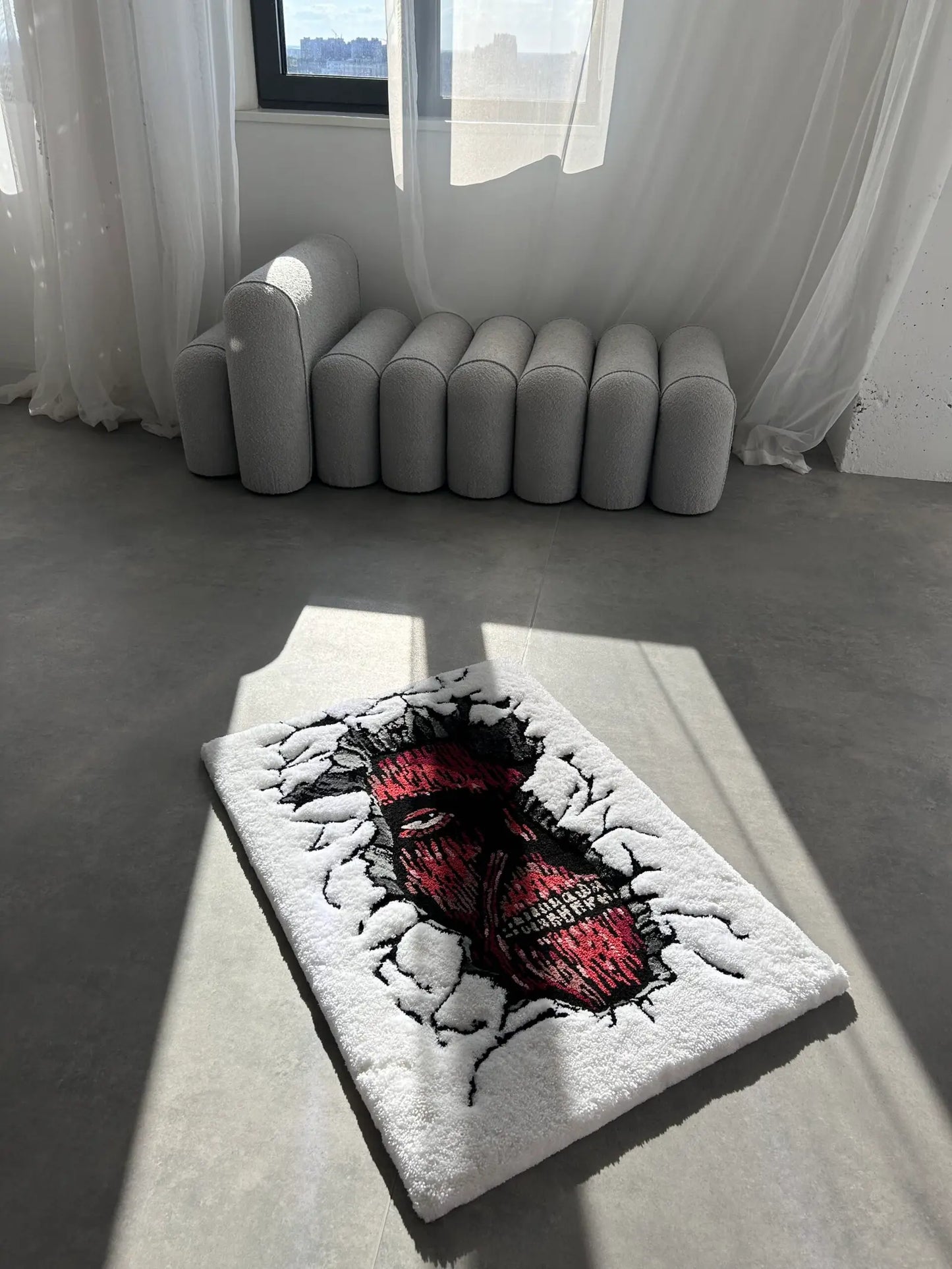 Face-In-Wall Character Tufted Rug - Anime Style Decor - BOYOGO example 4