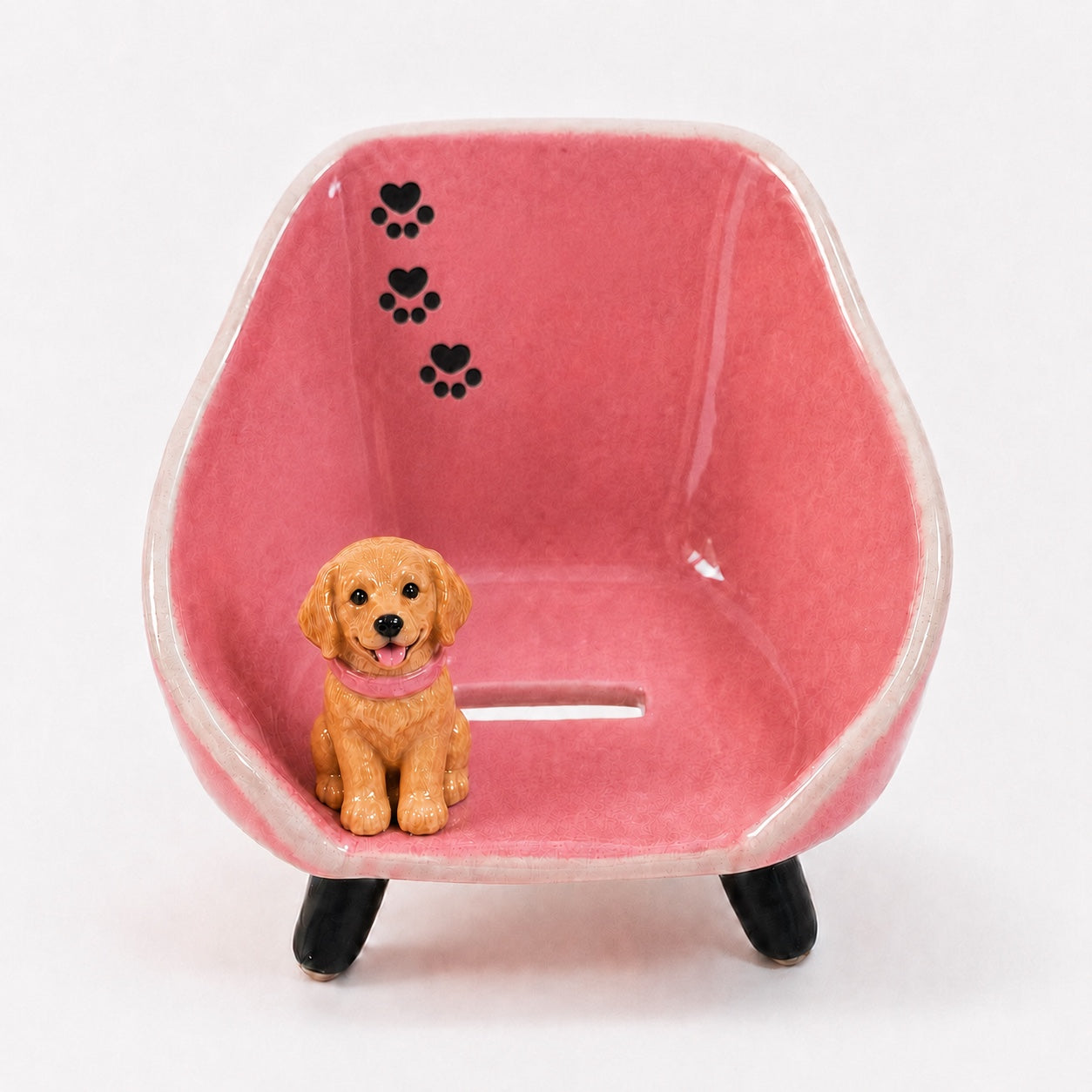 Personalized Ceramic Phone Stand with Custom Pet Figurine – Handmade Pet Lover Gift, Desk Phone Holder, Custom Name Ceramic Stand