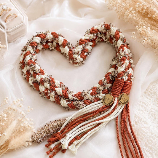 Terracotta & Ivory Handfasting Cord with Textured Tassels — original listing image 2