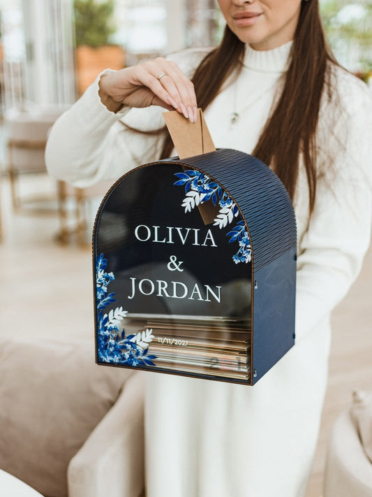 Personalized Floral Wedding Card Box – close-up product detail