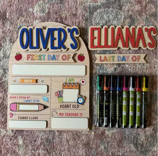School sign custom name color chart with available lettering colors