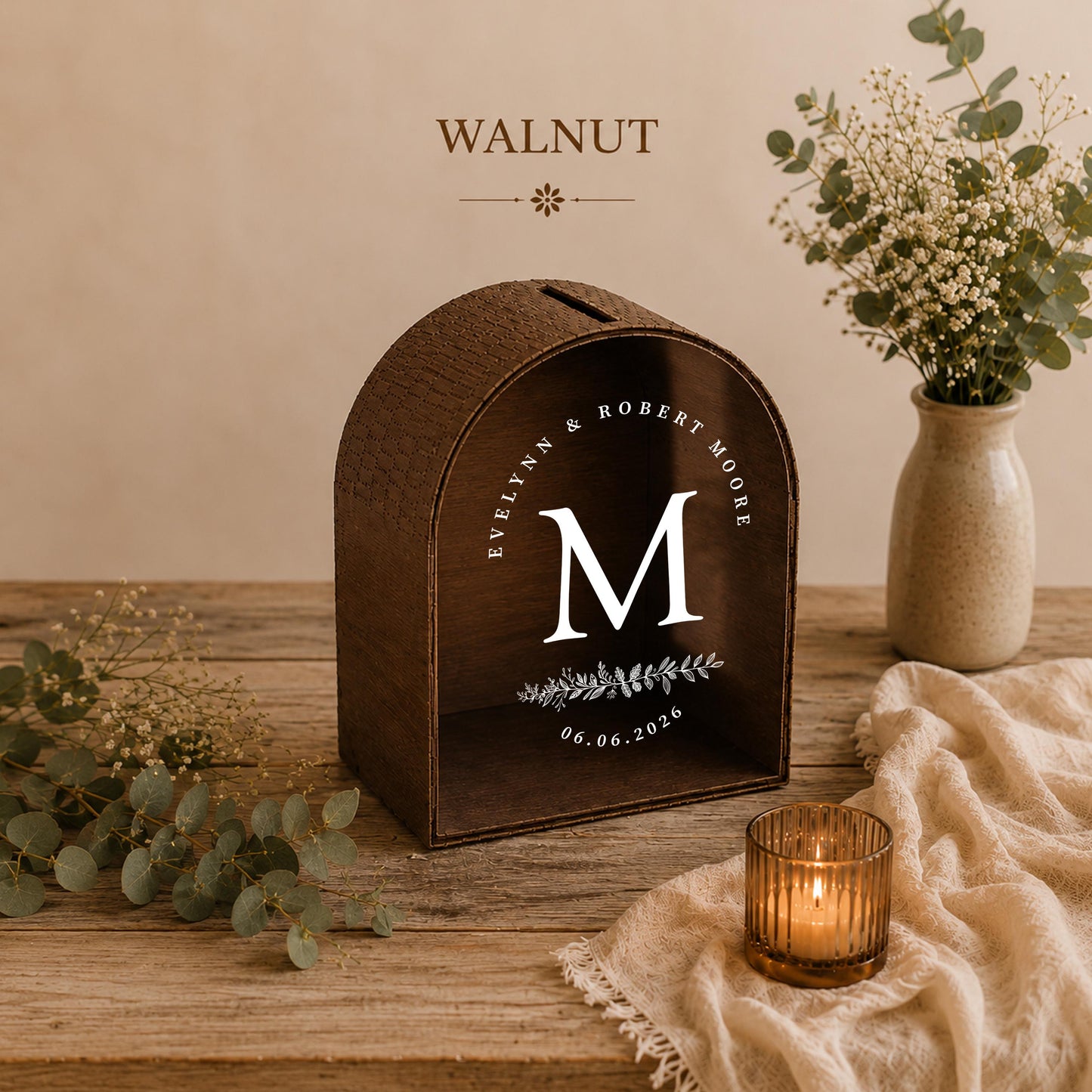 Romantic fall wedding card table centerpiece