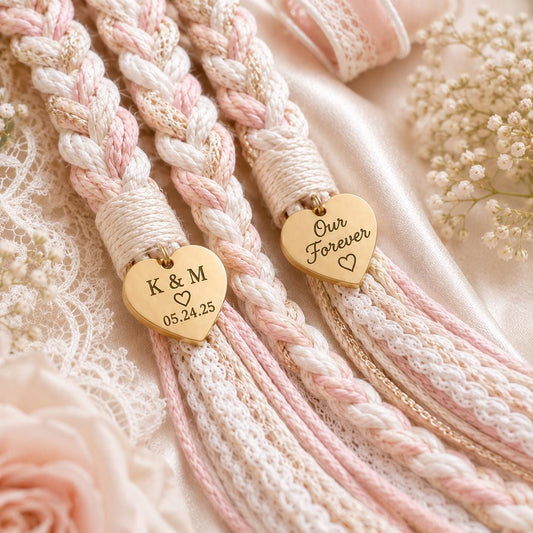 Personalized Woven Handfasting Cord, Celtic Wedding Unity Rope, Tie The Knot Ceremony Keepsake
