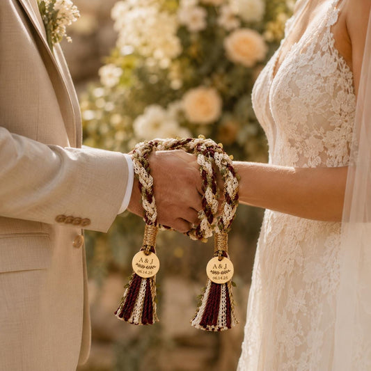 Personalized Woven Handfasting Cord, Celtic Wedding Unity Rope, Tie The Knot Ceremony Keepsake