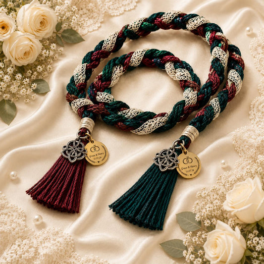 Personalized Woven Handfasting Cord, Celtic Wedding Unity Rope, Tie The Knot Ceremony Keepsake