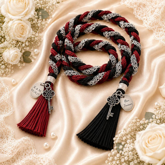 Personalized Woven Handfasting Cord, Celtic Wedding Unity Rope, Tie The Knot Ceremony Keepsake