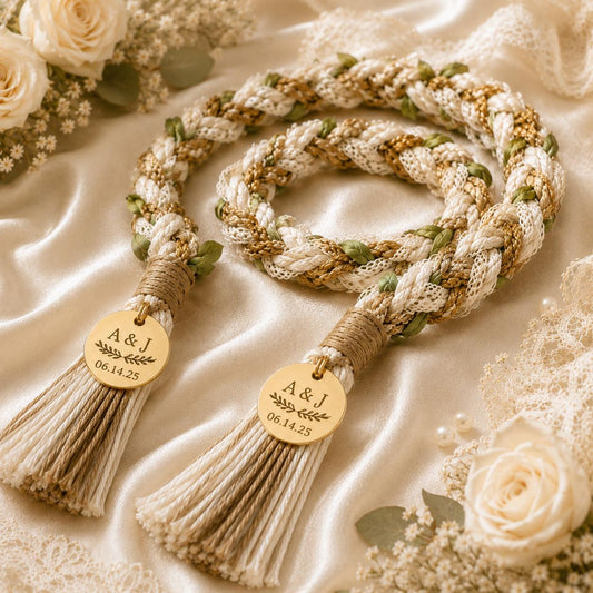 Personalized Woven Handfasting Cord, Celtic Wedding Unity Rope, Tie The Knot Ceremony Keepsake