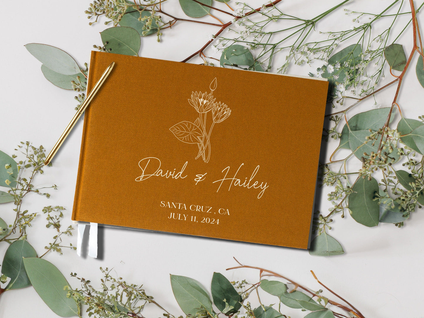 Coordinating personalized wedding vow book set