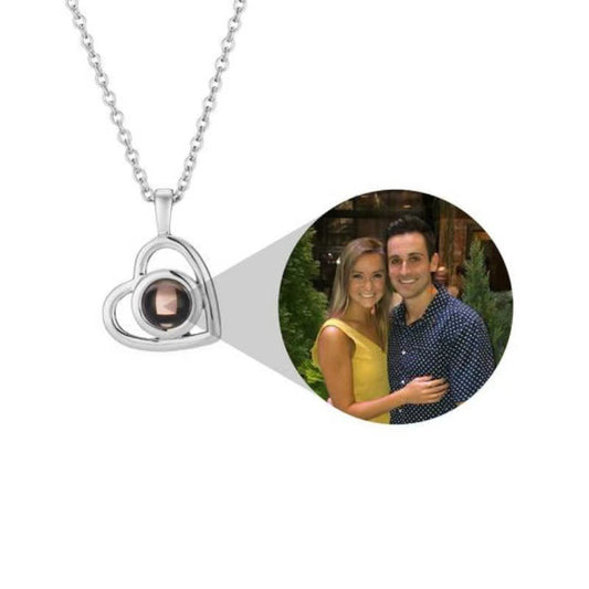 Heart-Shaped Projection Photo Necklace - custom personalized jewelry detail image 2