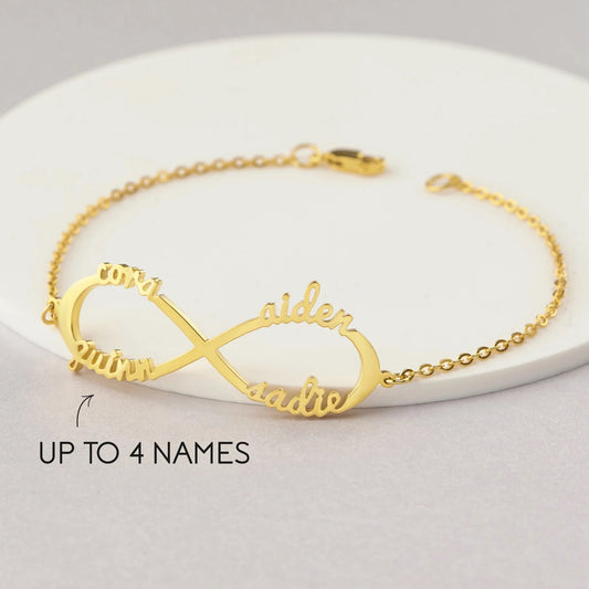 Personalized Infinity Bracelet with Multiple Names - custom personalized jewelry detail image 2
