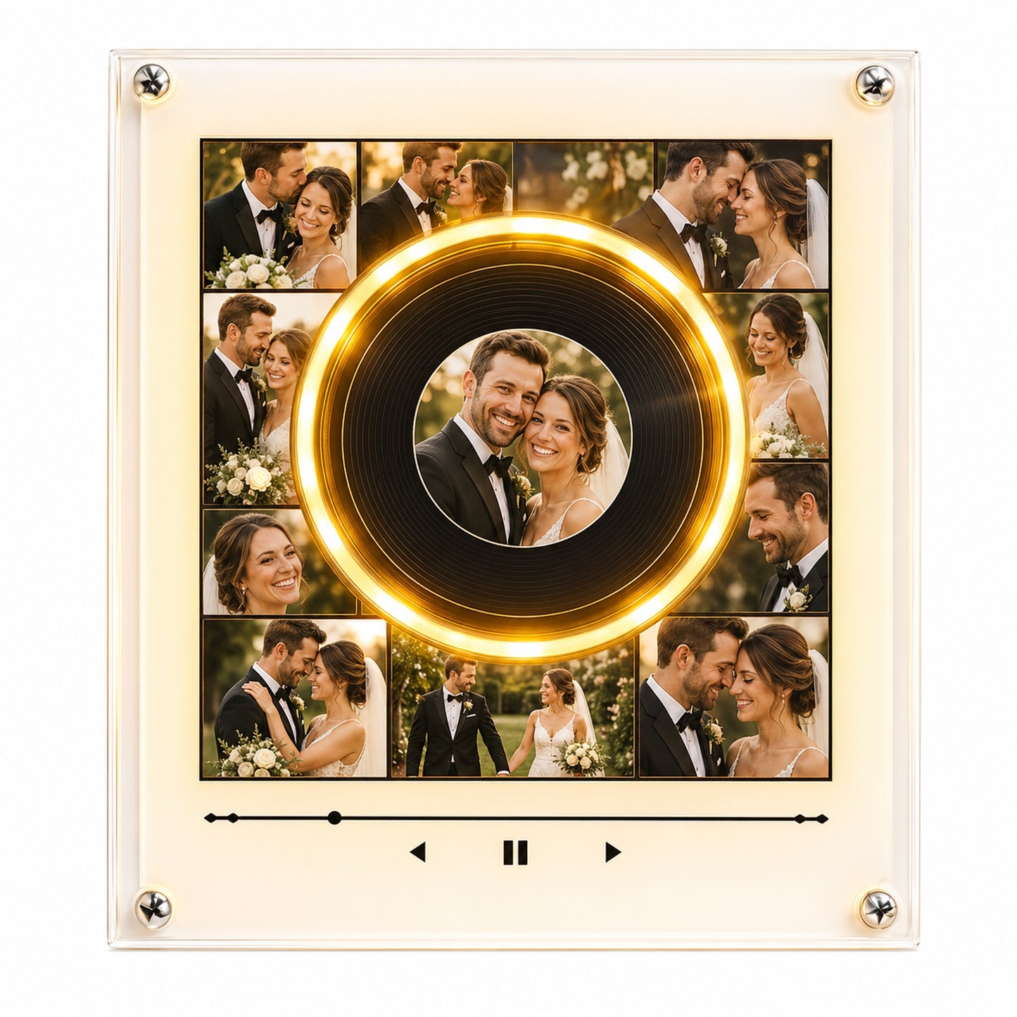 Personalized NFC Music Photo Fridge Magnet with Rotating Vinyl Design - 1