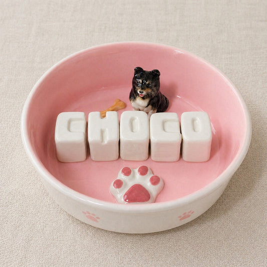 Personalized Pet Bowl with Custom Name, Handmade Ceramic Dog & Cat Bowl - personalized pet gift detail image 2