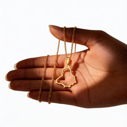 Apna Punjab Necklace (Hollow Map design) – material and finish detail