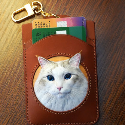 Custom Hand-Carved Leather Card Holder – main product view