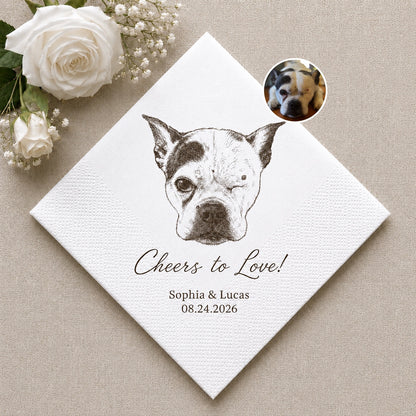 Personalized Pet Wedding Napkins – size and style reference