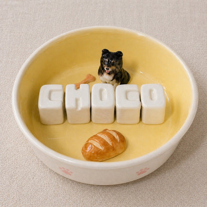 Personalized Pet Bowl with Custom Name, Handmade Ceramic Dog & Cat Bowl, Custom Pet Photo Gift, Unique Pet Lover – alternate product view