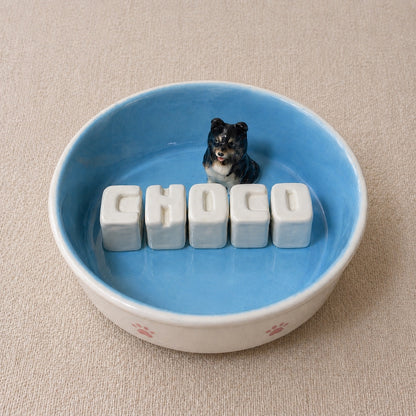 Personalized Pet Bowl with Custom Name, Handmade Ceramic Dog & Cat Bowl, Custom Pet Photo Gift, Unique Pet Lover – size and style reference