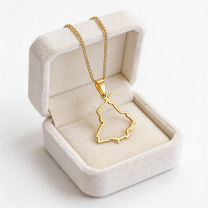 Apna Punjab Necklace (Hollow Map design) – design and construction detail