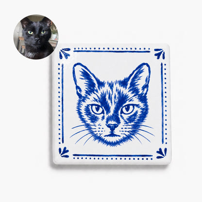 Personalized Hand-Painted Ceramic Pet Portrait Fridge Magnet – material and finish detail