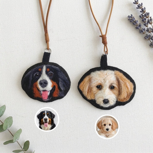 Custom Needle Felted Pet Portrait Keychain - personalized pet gift main product image