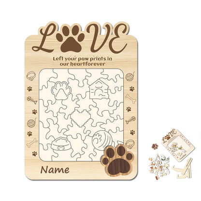 Personalized Pet Photo Puzzle with Custom Name Design – close-up product detail