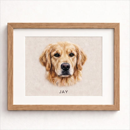 Rectangle Frame Custom Wool Felt Pet Portrait - Embroidered Wool Art – close-up product detail