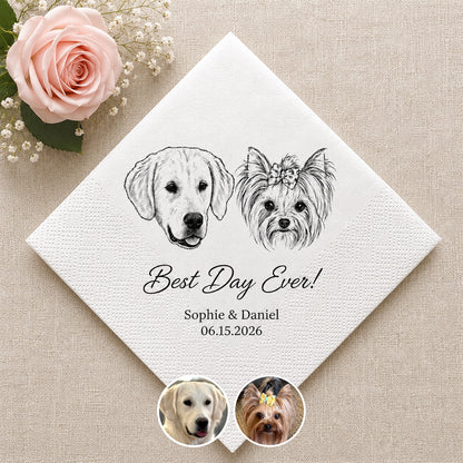 Personalized Pet Wedding Napkins – main product view