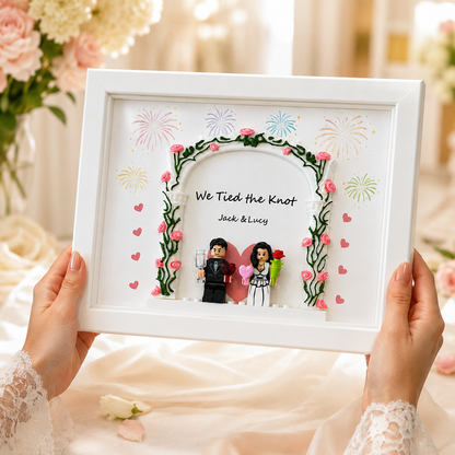 Customized Wedding Photo Frame with Building Block Minifigures – alternate product view