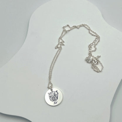 Pet Portrait Name Necklace -925 Sterling Silver – alternate product view