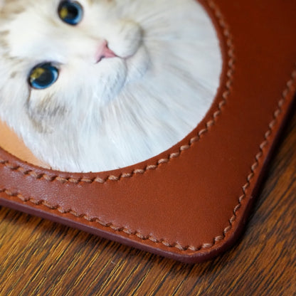 Custom Hand-Carved Leather Card Holder – personalization and design detail