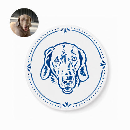Personalized Hand-Painted Ceramic Pet Portrait Fridge Magnet – personalization and design detail