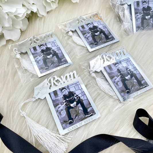 Custom Graduation Magnetic Photo Clip - Personalized Acrylic Picture Frame - personalized photo gift main product image