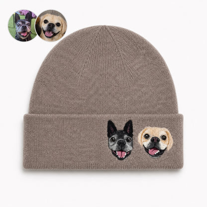 Custom Needle Felted Pet Portrait Hat – size and style reference