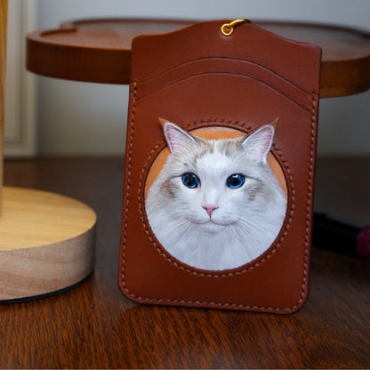 Custom Hand-Carved Leather Card Holder – alternate product view