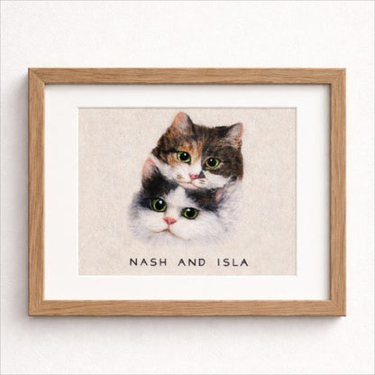 Rectangle Frame Custom Wool Felt Pet Portrait - Embroidered Wool Art – alternate product view