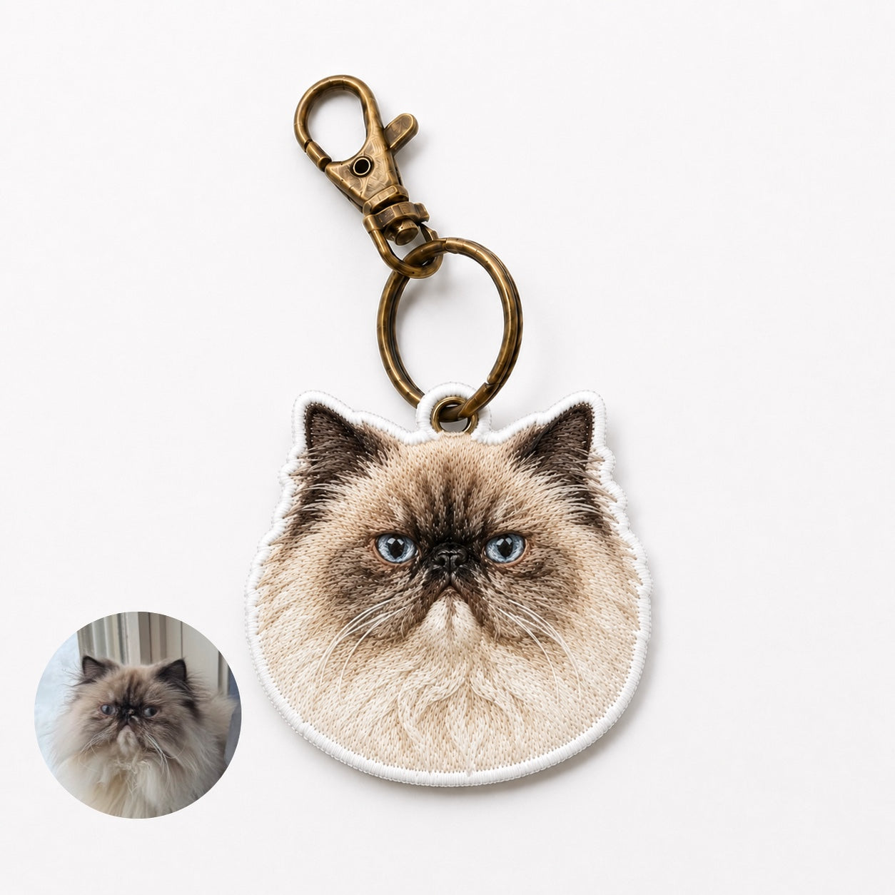 Custom Pet Embroidered Keychain, Dog Face Keychain, Personalized Pet Portrait, Tatami Embroidery Tag, Memorial Gift for Dog Lovers