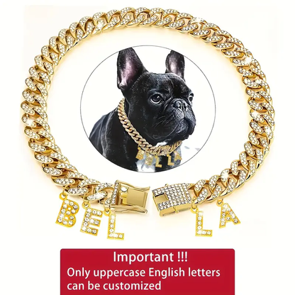 Luxury Custom Pet Name Necklace - Personalized Metal Initial Pendant for Dogs & Cats – close-up product detail