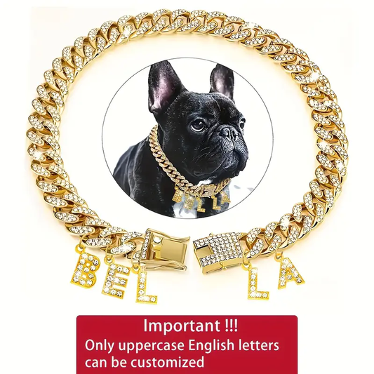 Luxury Custom Pet Name Necklace - Personalized Metal Initial Pendant for Dogs - personalized pet gift detail image 2