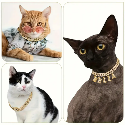 Luxury Custom Pet Name Necklace - Personalized Metal Initial Pendant for Dogs & Cats – size and style reference