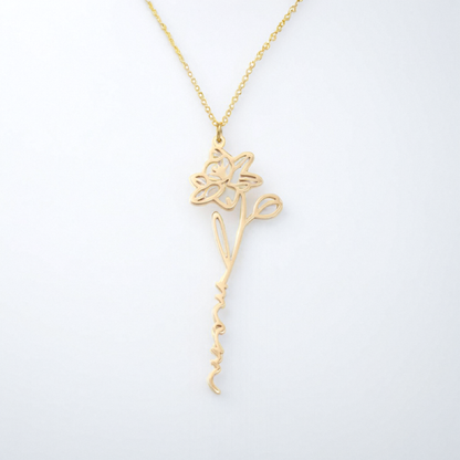 Birth Month Flower Name Necklace – main product view