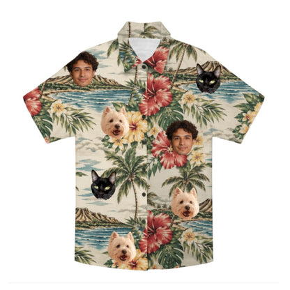 Personalized Face Custom Unisex Tropical Hawaiian Aloha Shirt – alternate product view
