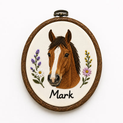 Personalized Pet Portrait Embroidery Frame – personalization and design detail
