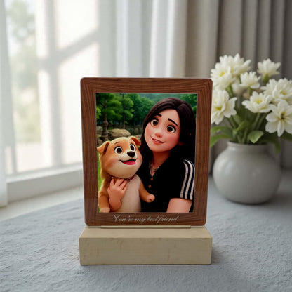 Custom Acrylic Photo Frame with LED Light – material and finish detail