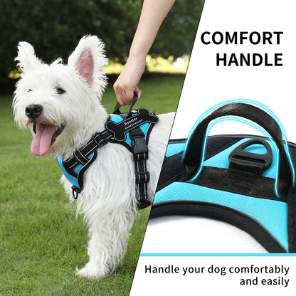 Personalized Dog Harness NO PULL Breathable Pet Harness Vest with Lovely Custom Patch Harness for Small Medium – material and finish detail