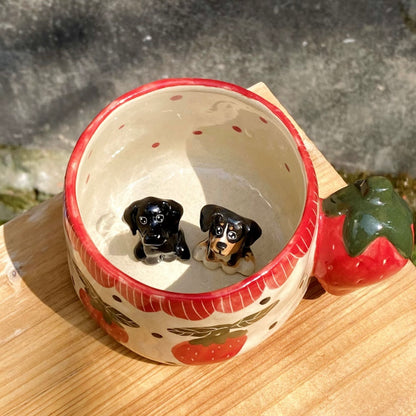Strawberry Mug with Custom Pet Inside – size and style reference