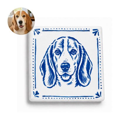 Personalized Hand-Painted Ceramic Pet Portrait Fridge Magnet – main product view