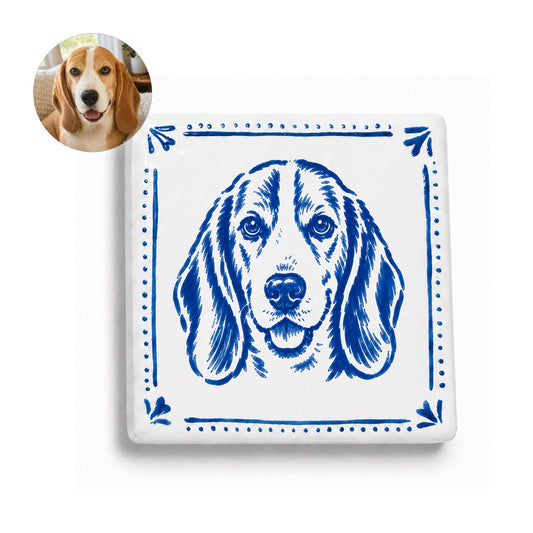 Personalized Hand-Painted Ceramic Pet Portrait Fridge Magnet | Custom Pet Face - personalized pet gift main product image