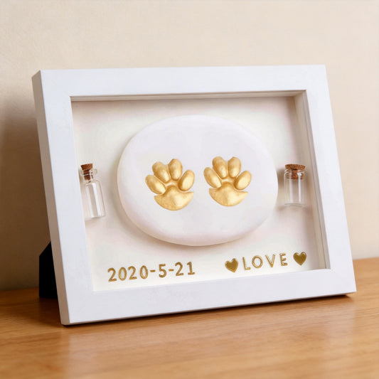 Pet Paw Print Keepsake Frame | Capture Their Love Forever - personalized pet gift main product image